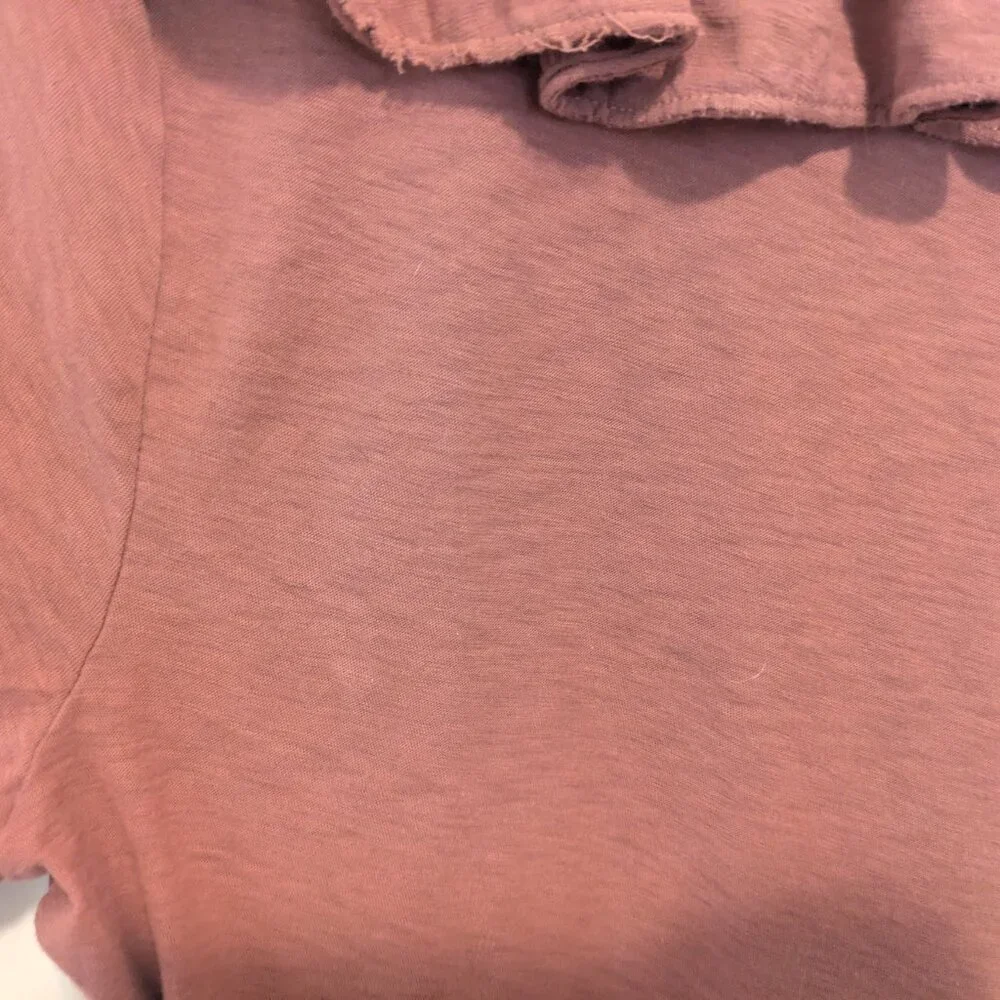Nation LTD Burnt Orange Lalita Ruffled Neckline Long Sleeve Tee - Picture 10 of 12